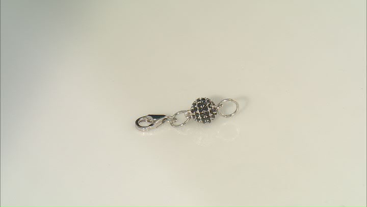Black Spinel Rhodium Over Silver Magnetic Clasp set of 2 Video Thumbnail