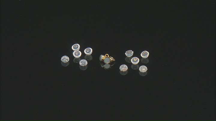 14k Yellow Gold Magnetic Clasp & 10-piece 14k YG and Rhodium Over WG Silicone Bubble Earring Backs Video Thumbnail
