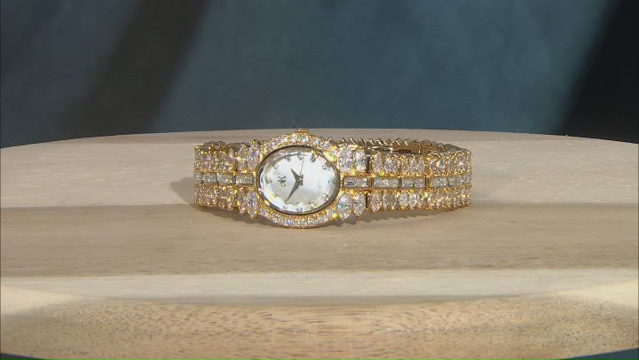 Adee Kaye™ White Crystal Rhodium Over Brass Watch