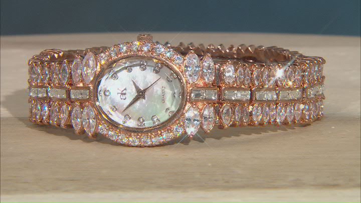 Adee Kaye™ White Crystal Rhodium Over Brass Watch Video Thumbnail