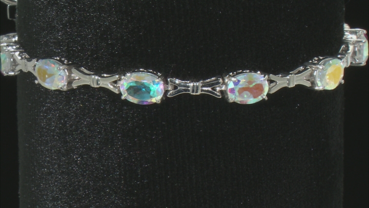 Multicolor Mercury Mist(R) topaz rhodium over silver bracelet 10.50ctw