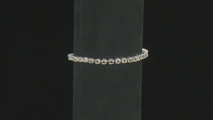 White Crystal Quartz Rhodium Over Sterling Silver Bolo Bracelet 4.05ctw Video Thumbnail