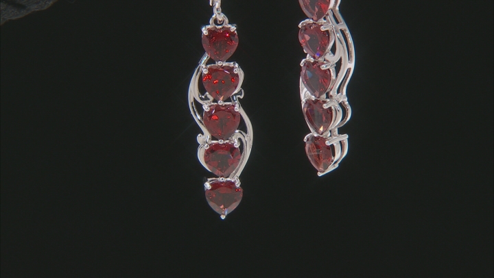 Vermelho Garnet™ Rhodium Over Sterling Silver Earrings 4.93ctw