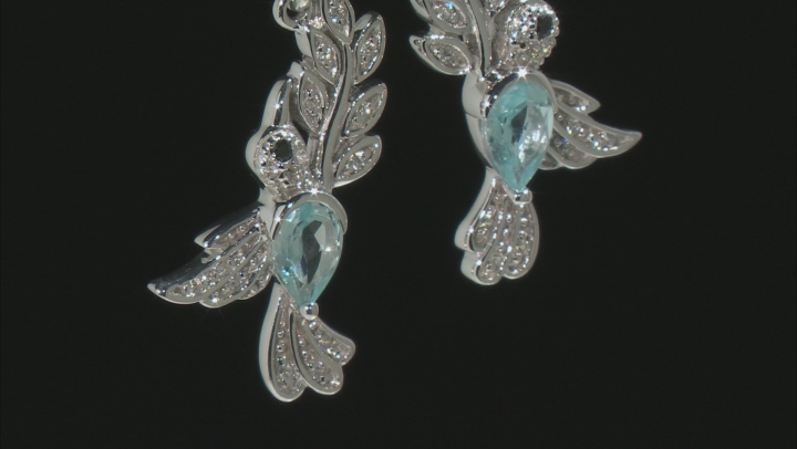 Sky Blue Topaz Rhodium Over Sterling Silver Earrings 1.09ctw Video Thumbnail