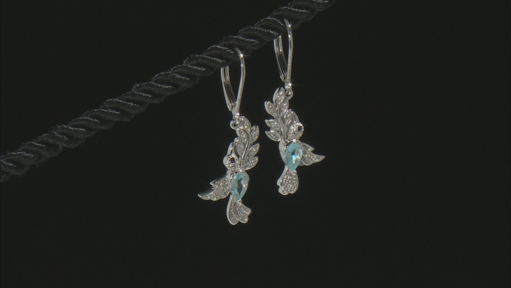 Sky Blue Topaz Rhodium Over Sterling Silver Earrings 1.09ctw Video Thumbnail