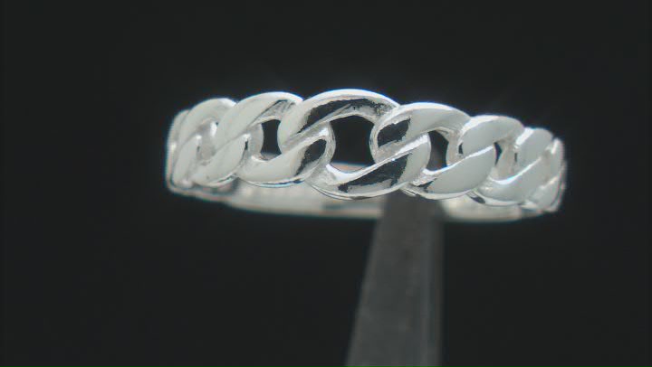 Sterling Silver Graduated Curb Band Ring Video Thumbnail