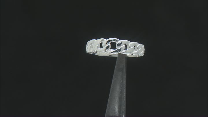 Sterling Silver Graduated Curb Band Ring Video Thumbnail