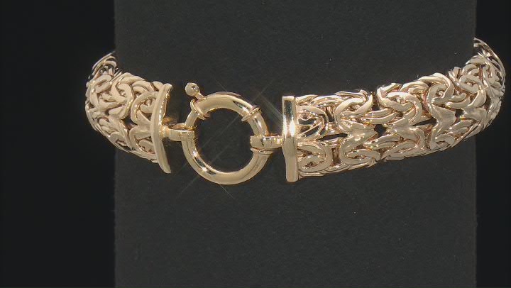 18k Yellow Gold Over Sterling Silver Double Byzantine Link Bracelet Video Thumbnail