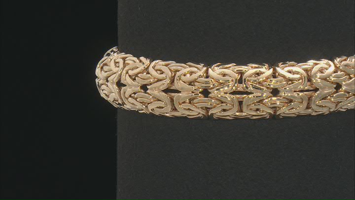 18k Yellow Gold Over Sterling Silver Double Byzantine Link Bracelet Video Thumbnail