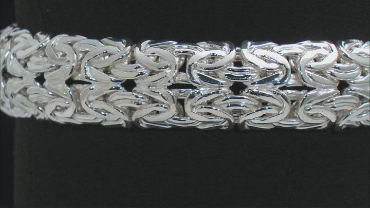 Sterling Silver Double Byzantine Link Bracelet Video Thumbnail