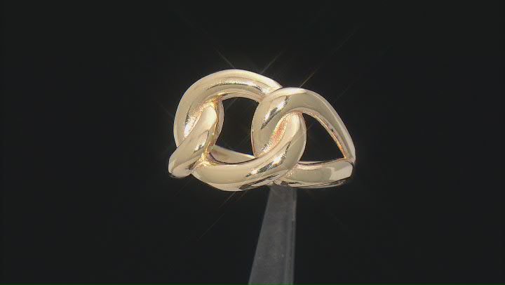 18k Yellow Gold Over Sterling Silver Graduated Curb Ring Video Thumbnail