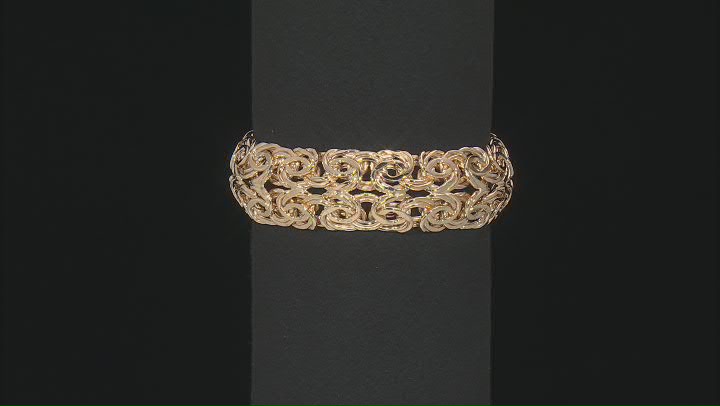 18k Yellow Gold Over Sterling Silver 18mm Double Byzantine Link Bracelet Video Thumbnail