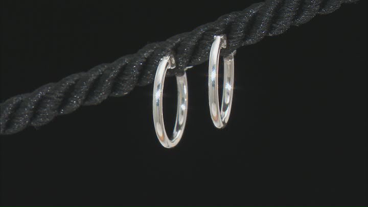 Sterling Silver 12mm, 15mm, & 20mm Hoop Earring Set of 3 Video Thumbnail