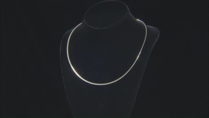 Sterling Silver & 18k Yellow Gold Over Sterling Silver 3mm Reversible Omega 20 Inch Necklace Video Thumbnail