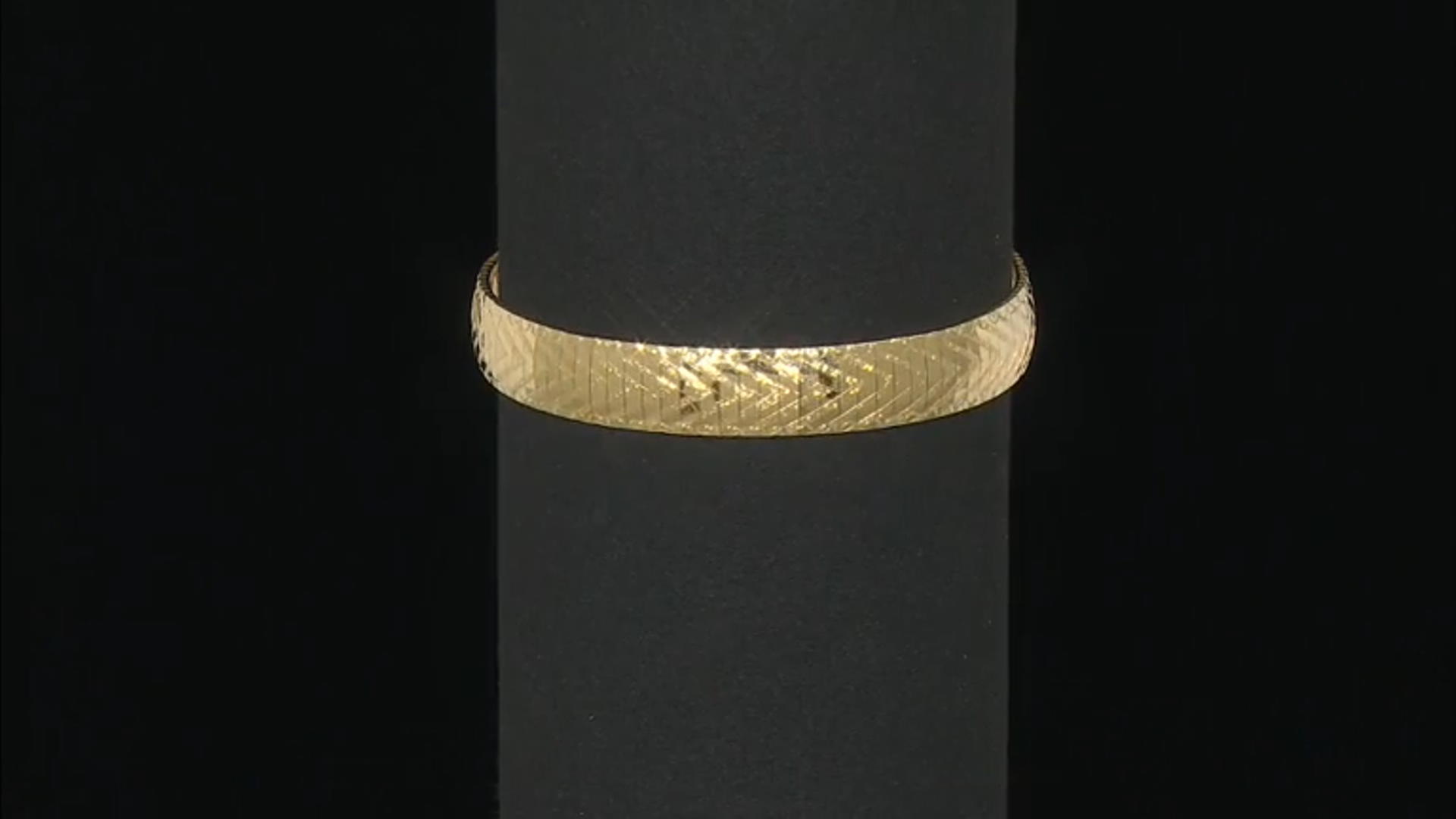 18k Yellow Gold Over Sterling Silver 10mm Diamond-Cut Cleopatra Bracelet Video Thumbnail