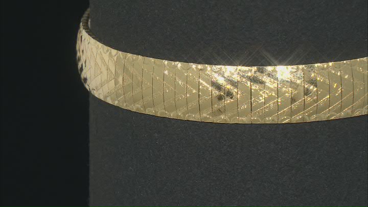 18k Yellow Gold Over Sterling Silver 10mm Diamond-Cut Cleopatra Bracelet Video Thumbnail