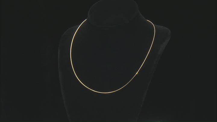 Sterling Silver & 18k Yellow Gold Over Sterling Silver 1.35mm Reversible Omega 20 Inch Necklace Video Thumbnail