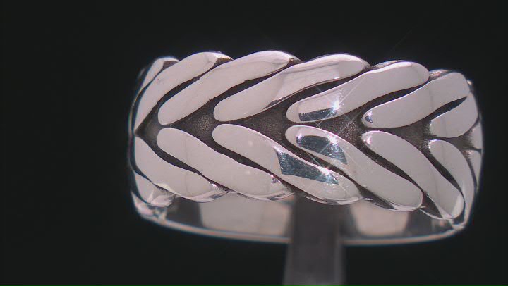 Sterling Silver Oxidized 10mm Wheat Design Ring Video Thumbnail
