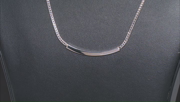 Sterling Silver Oxidized Tube Bar Wheat Link 19.5 Inch Necklace Video Thumbnail
