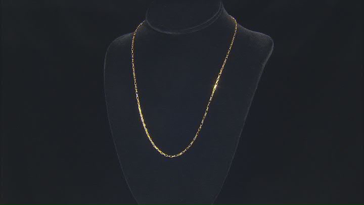 18k Yellow Gold Over Sterling Silver 2.2mm Elongated Box 20 Inch Chain Video Thumbnail