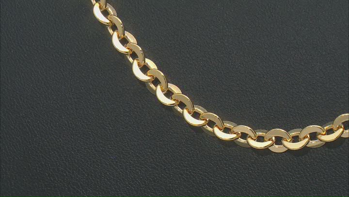 18k Yellow Gold Over Sterling Silver 5.4mm Cable 20 Inch Chain Video Thumbnail