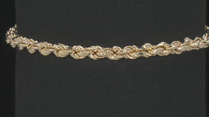 18k Yellow Gold Over Sterling Silver 4.5mm Rope Link Bracelet With Magnetic Clasp Video Thumbnail