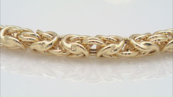 18k Yellow Gold Over Sterling Silver 6mm Byzantine Link Bracelet With Magnetic Clasp Video Thumbnail