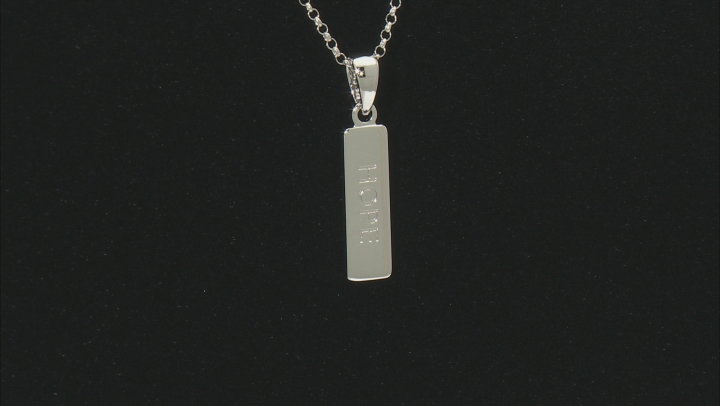 Rhodium Over Sterling Silver Hope Pendant With 18 Inch Rolo Chain Video Thumbnail