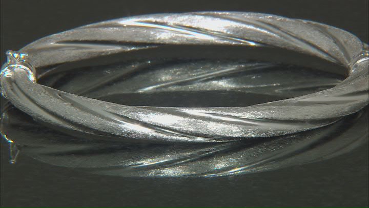 Sterling Silver 7mm Satin Finish Twisted Bangle Video Thumbnail