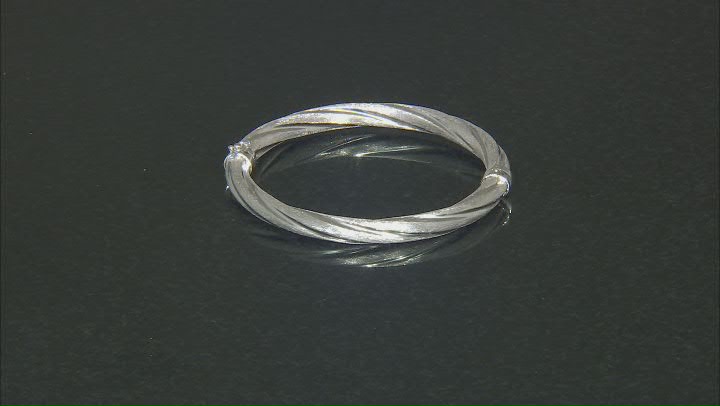Sterling Silver 7mm Satin Finish Twisted Bangle Video Thumbnail
