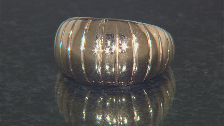 18k Yellow Gold Over Sterling Silver Croissant Style Ring Video Thumbnail