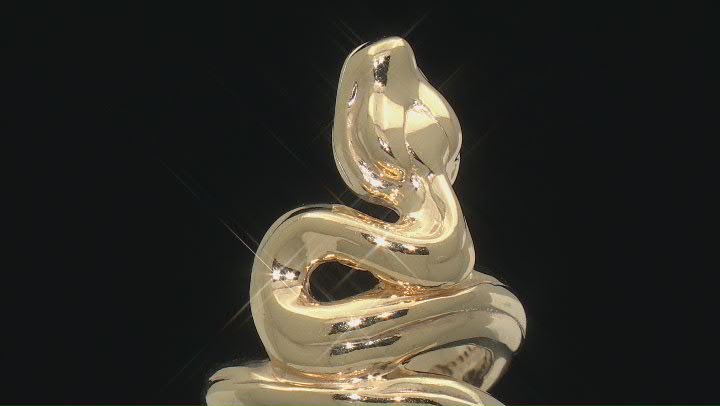 18k Yellow Gold Over Sterling Silver Snake Ring Video Thumbnail