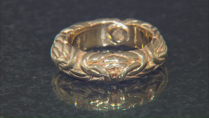 18k Yellow Gold Over Sterling Silver Byzantine Style Ring Video Thumbnail
