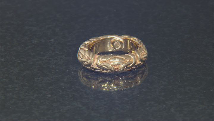 18k Yellow Gold Over Sterling Silver Byzantine Style Ring Video Thumbnail