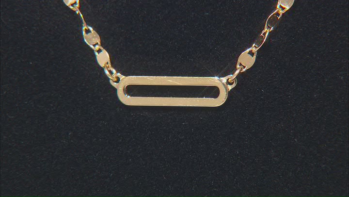 18k Yellow Gold Over Sterling Silver Valentino Link Bar 18 Inch Necklace Video Thumbnail