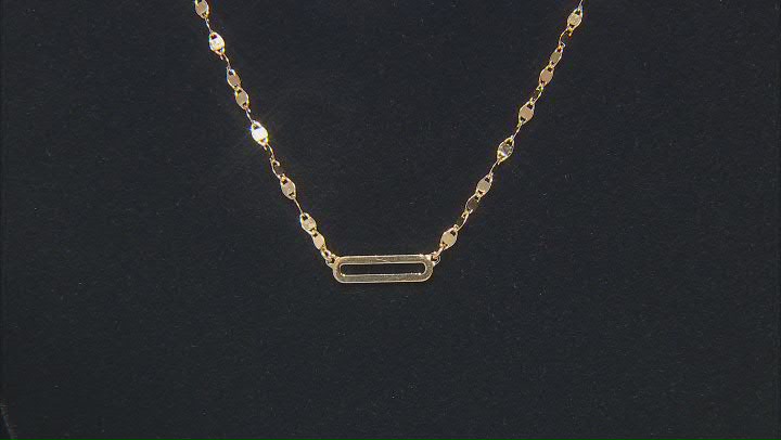 18k Yellow Gold Over Sterling Silver Valentino Link Bar 18 Inch Necklace Video Thumbnail