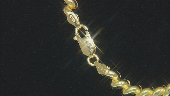 18k Yellow Gold Over Sterling Silver 6.3mm San Marco 20 Inch Chain Video Thumbnail