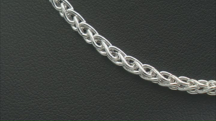 Sterling Silver Wheat Link 18 Inch Necklace With Toggle Bar Video Thumbnail