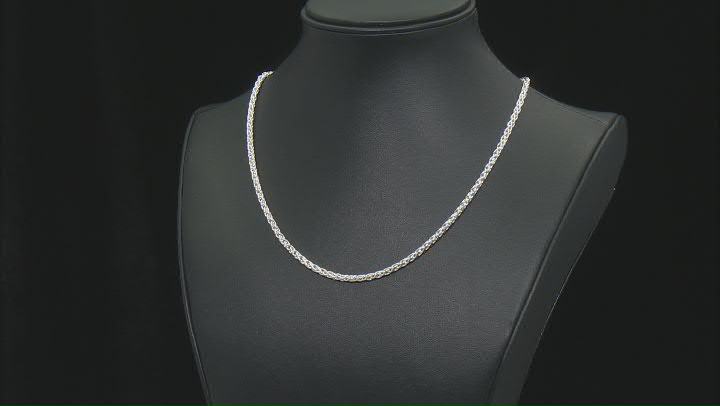 Sterling Silver Wheat Link 18 Inch Necklace With Toggle Bar Video Thumbnail