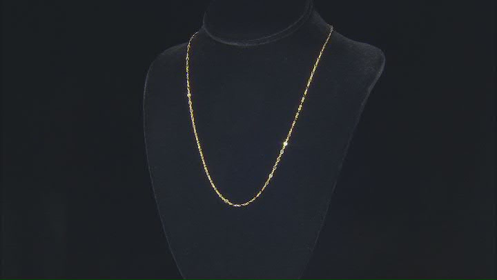 18k Yellow Gold Over Sterling Silver Mirror & Cable Link Station 18 Inch Necklace Video Thumbnail