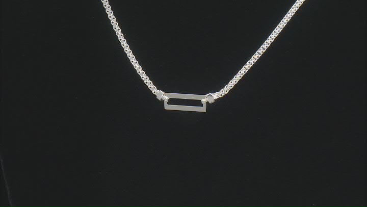 Sterling Silver Paperclip Station Bismark Link 18 Inch Necklace Video Thumbnail