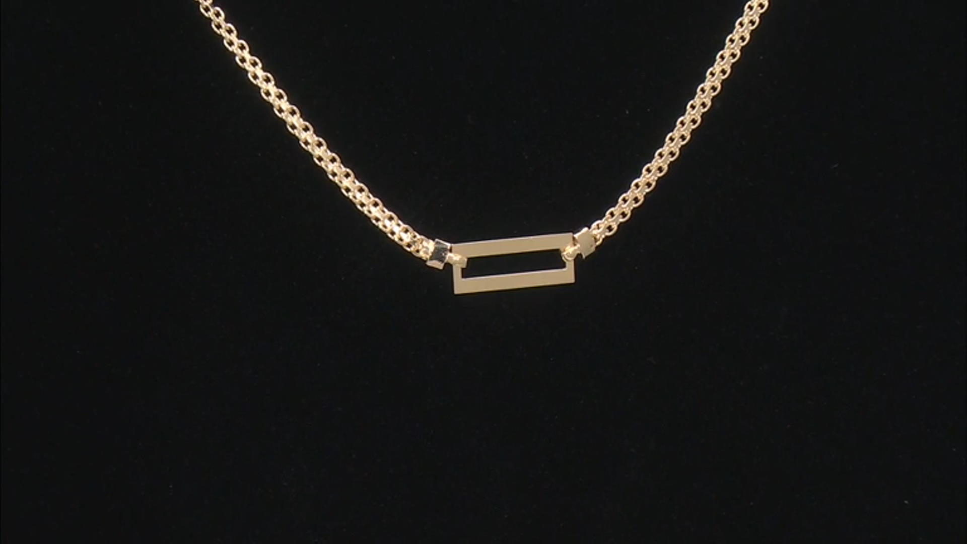18k Yellow Gold Over Sterling Silver Paperclip Station Bismark Link 18 Inch Necklace Video Thumbnail