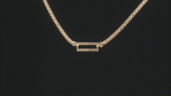 18k Yellow Gold Over Sterling Silver Paperclip Station Bismark Link 18 Inch Necklace Video Thumbnail