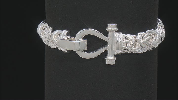 Sterling Silver 10mm Byzantine Link Bracelet Video Thumbnail