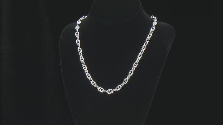 Sterling Silver 7.2mm Mariner 20 Inch Chain Video Thumbnail