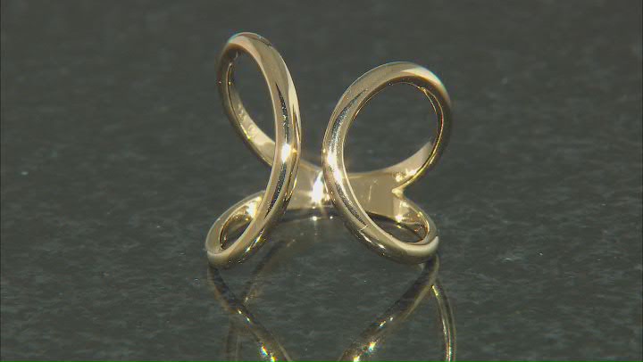 18k Yellow Gold Over Sterling Silver Open Design Ring Video Thumbnail