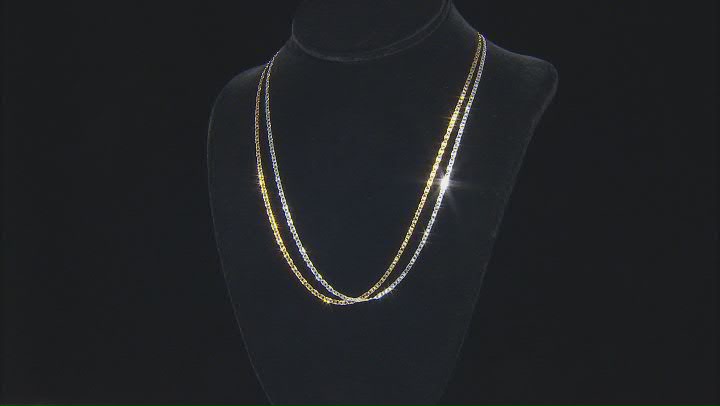 18k Yellow Gold Over Sterling Silver 2.3mm Flat Textured Valentino 20 Inch Chain Video Thumbnail