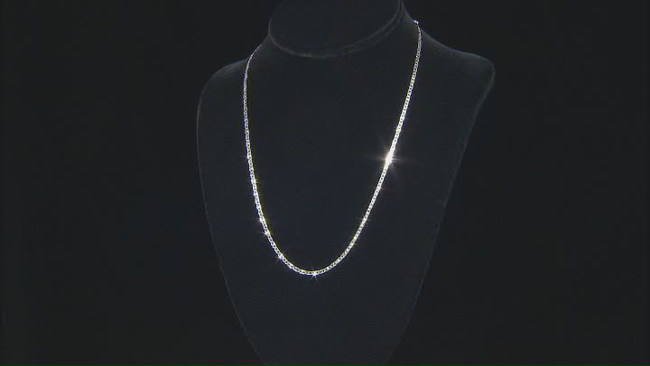 Sterling Silver 2.3mm Flat Textured Valentino 20 Inch Chain Video Thumbnail