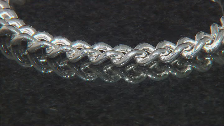 Sterling Silver 7.7mm Curb Link Bracelet Video Thumbnail