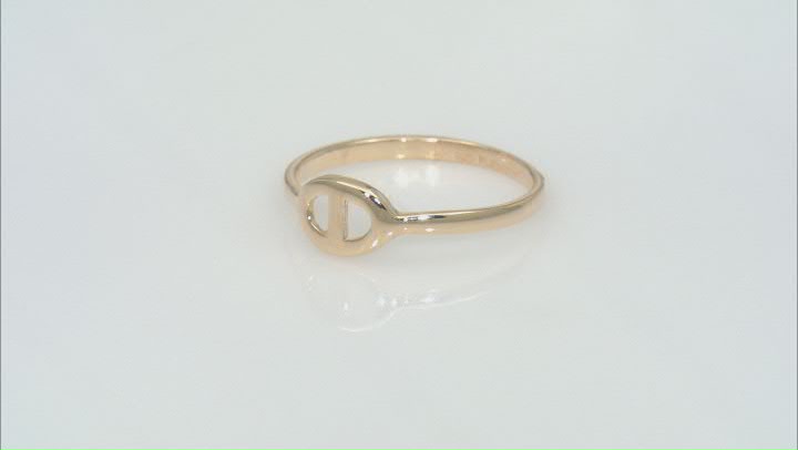 18k Yellow Gold Over Sterling Silver Mariner Link & Paperclip Link Ring Set of 2 Video Thumbnail